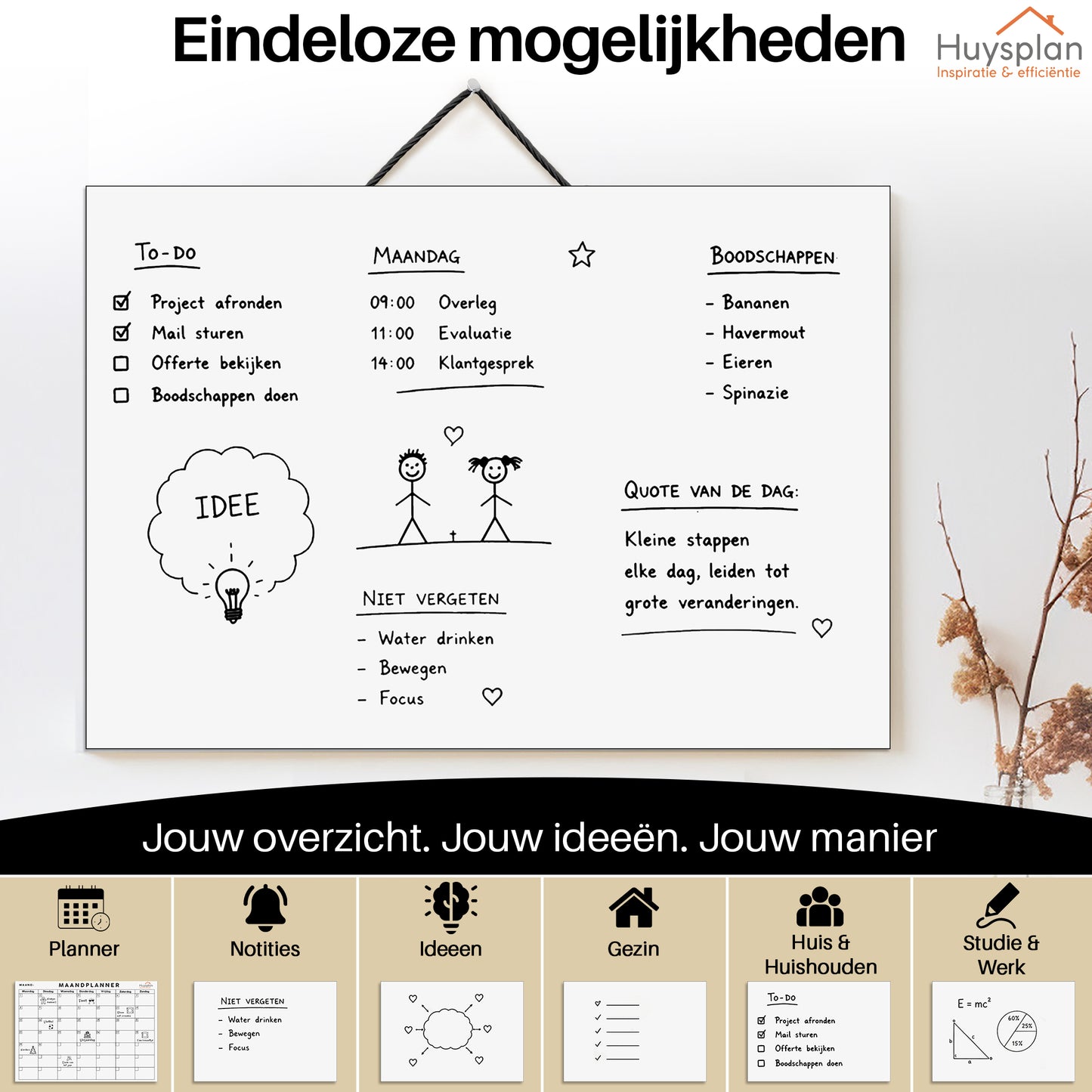 Magnetische A3 planner Wit