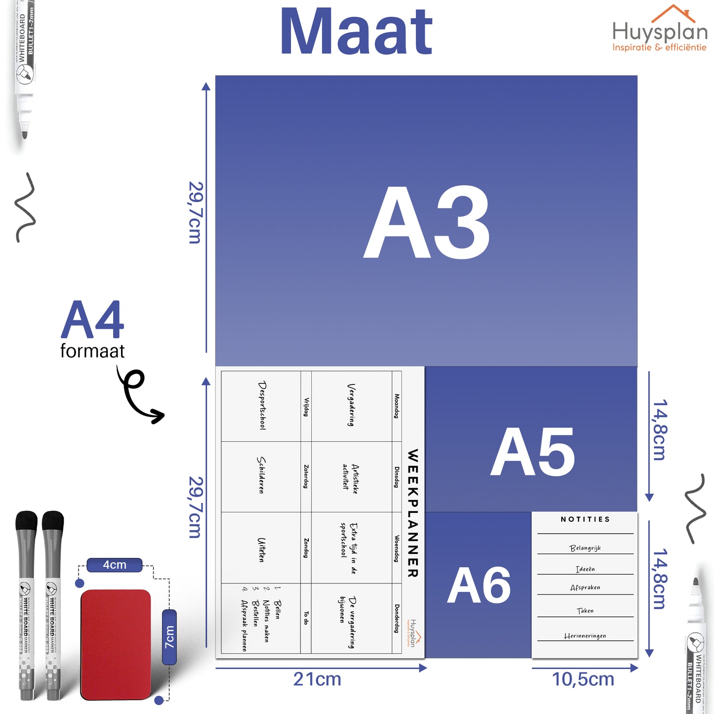 Zelfklevende A4 weekplanner