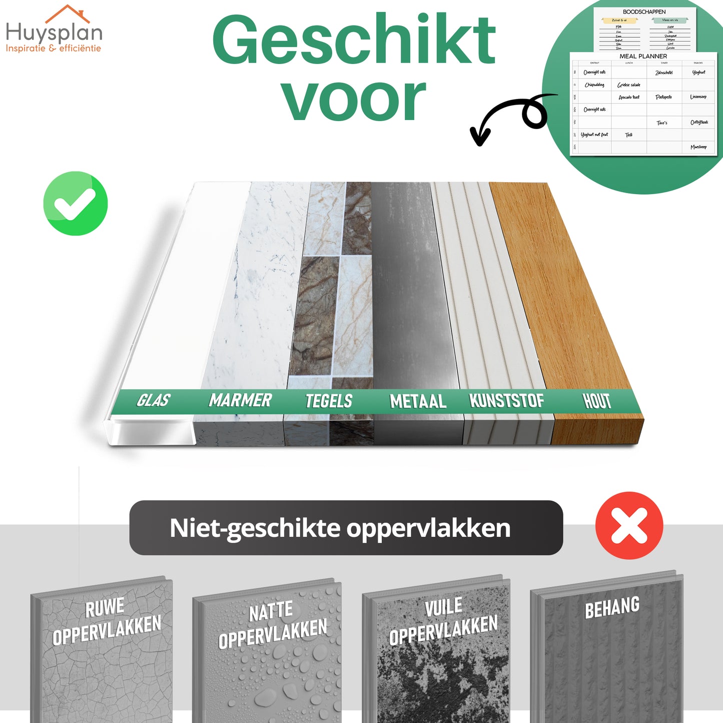 Zeflklevende A5 Maaltijdplanner & boodschappenlijstje