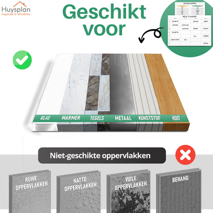 Zeflklevende A5 Maaltijdplanner & boodschappenlijstje