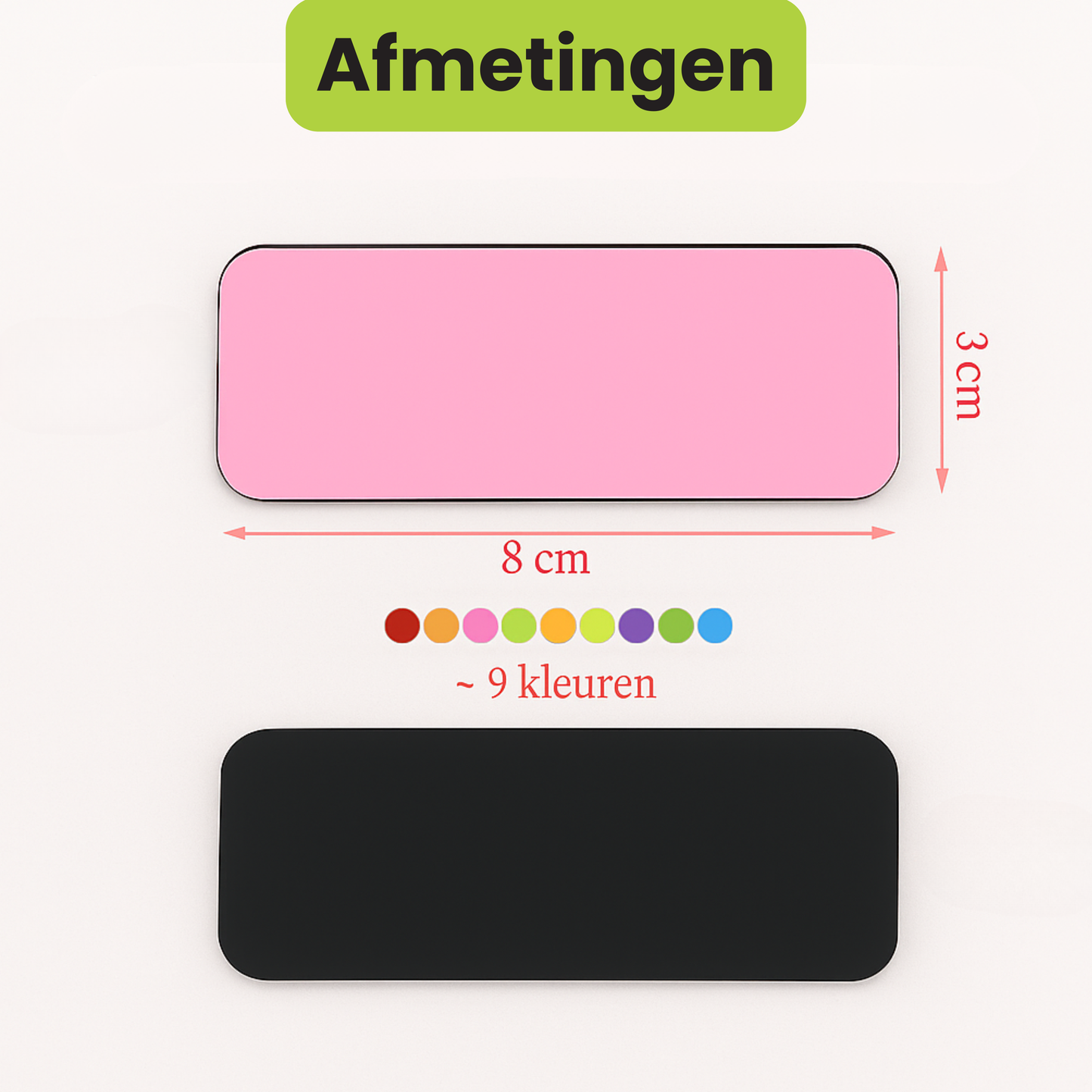 Magnetische labels kleur 36x 9 kleuren