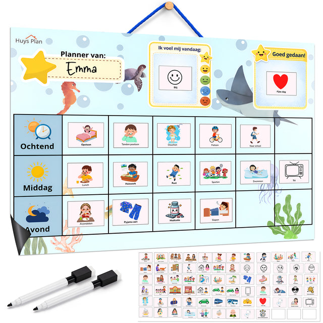 Magnetische dagplanner – Ochtend, Middag, Avond