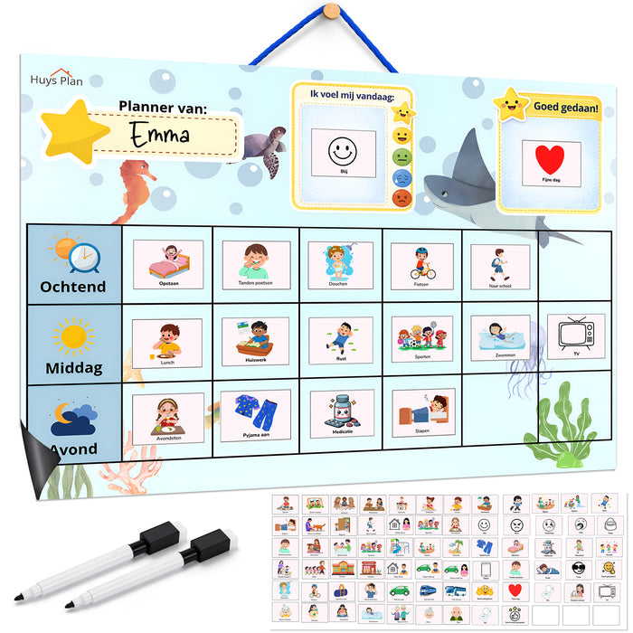 Magnetische dagplanner – Ochtend, Middag, Avond