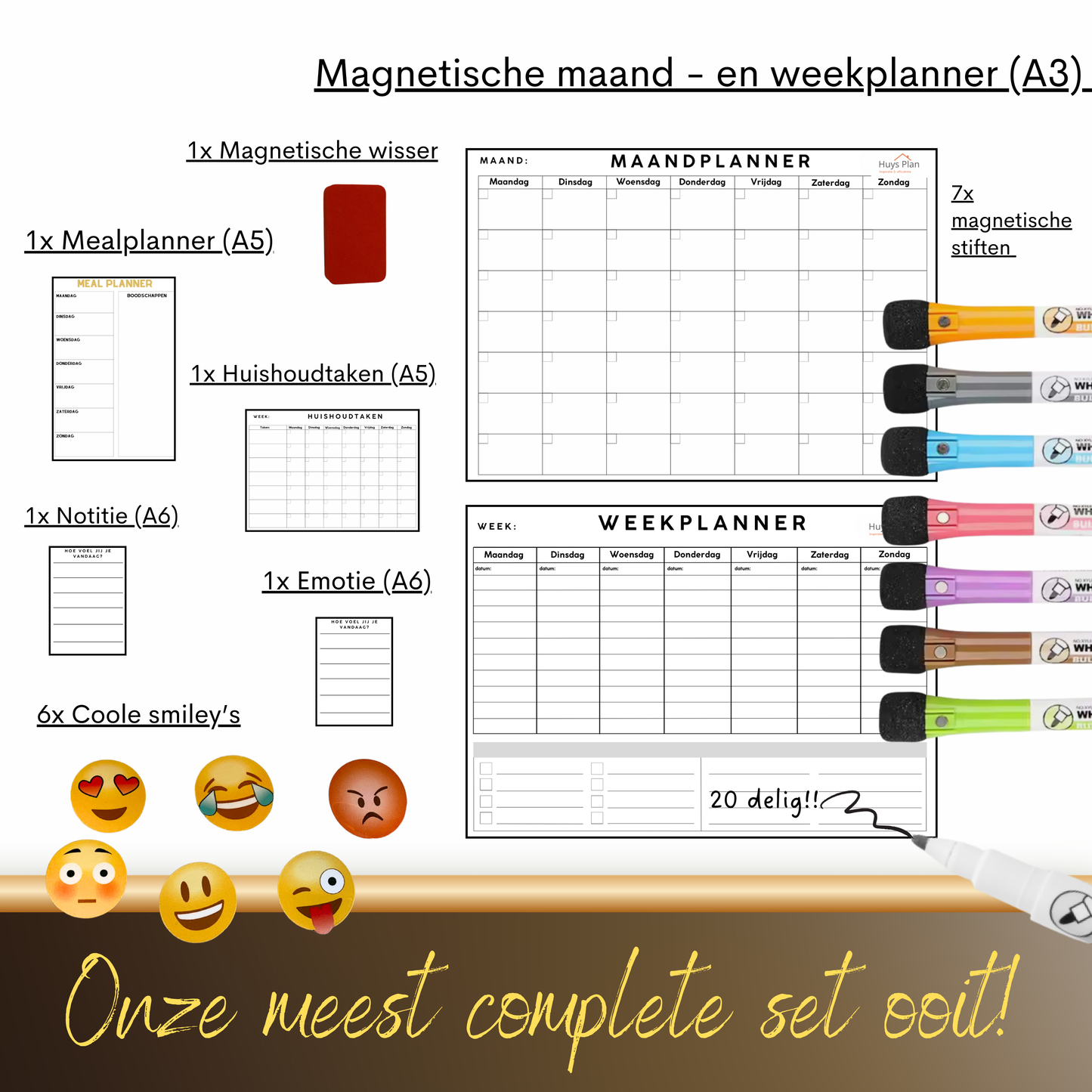 20-delige set - Zwart/Wit