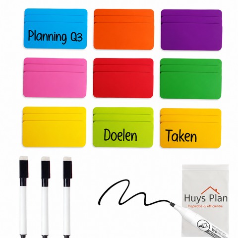 Magnetische labels 36x – 9 kleuren