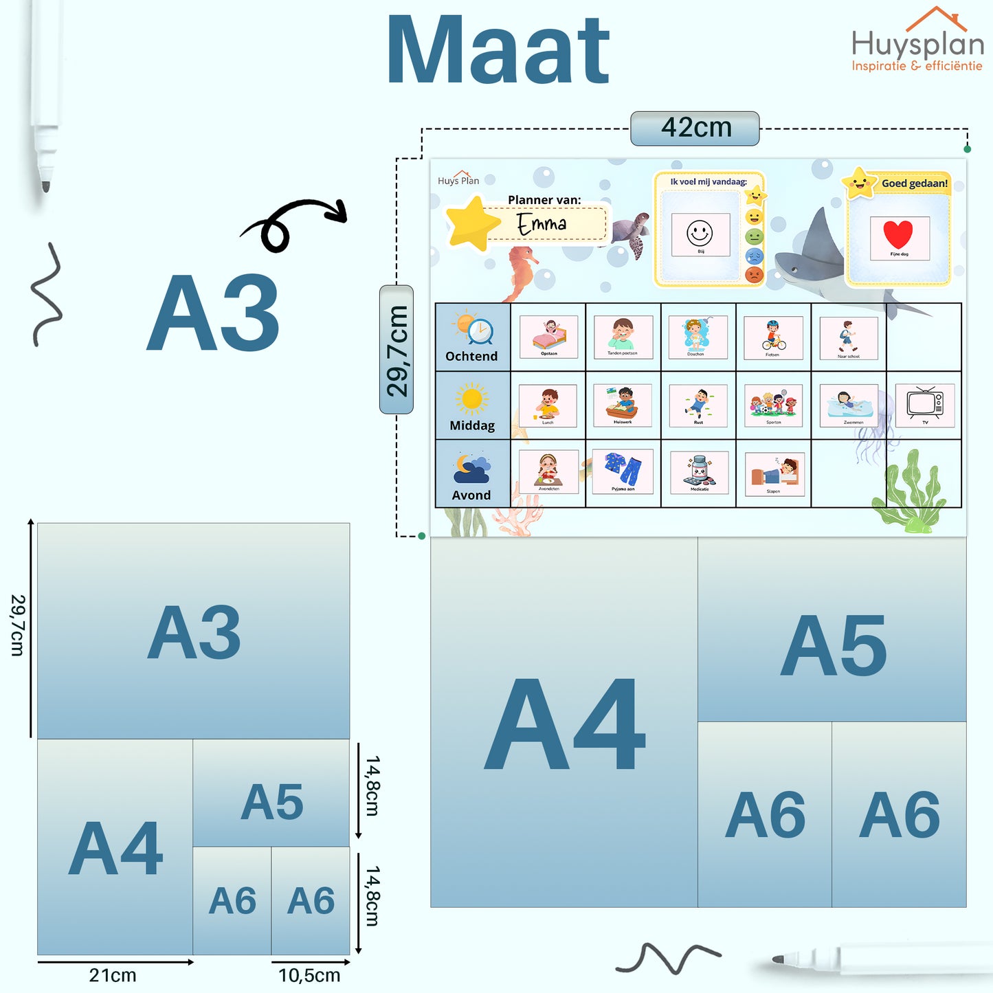 HuysPlan – Dagplanner Ochtend Middag Avond