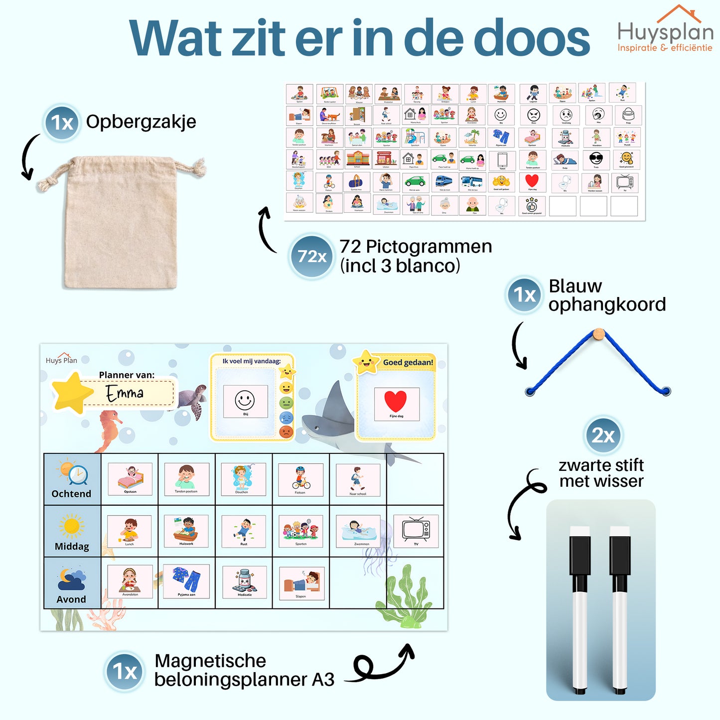HuysPlan – Dagplanner Ochtend Middag Avond