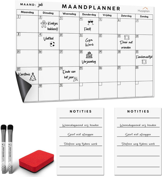 Zelfklevende A4 maandplanner