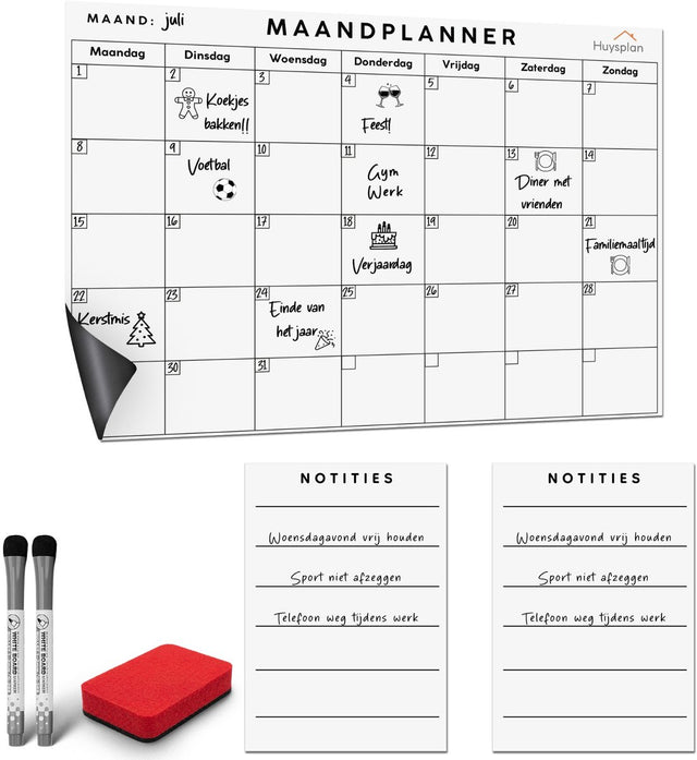 Zelfklevende A4 maandplanner