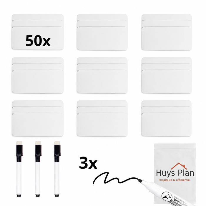 Magnetische labels 50x – Wit